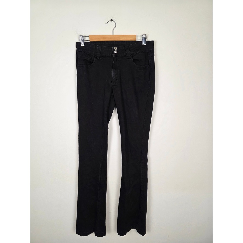 KILLSTAR Black Gothic Cross Embellished Bootcut Jeans Women's Size‎ M